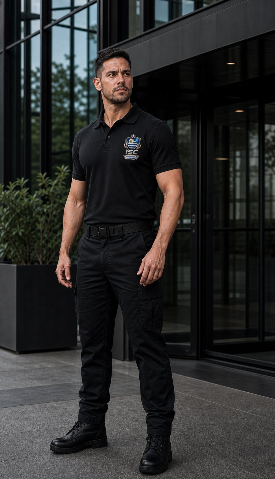 Agente de seguridad ISC en uniforme de presencia diurna